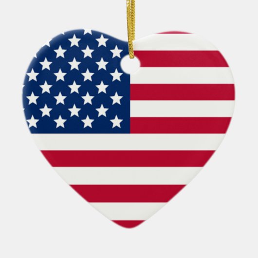 Aamerican Heart Kerstornament Keramisch Ornament (Voorkant)