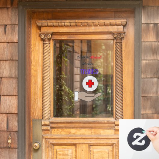 Aan alle Bedankt van de medische werkers! Raamsticker (Huis Deur)