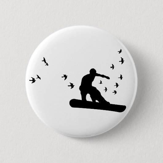 aan boord met vogels. ronde button 5,7 cm (Voorkant)
