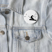 aan boord met vogels. ronde button 5,7 cm (In situ)