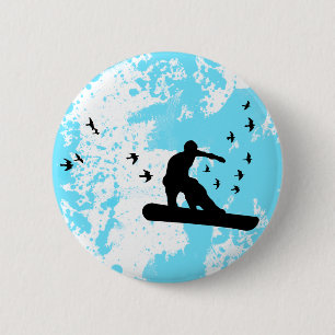 aan boord met vogels. ronde button 5,7 cm
