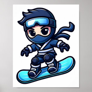 Aan boord Ninja Snowboard Ninja Snow Rider Snowboa Poster