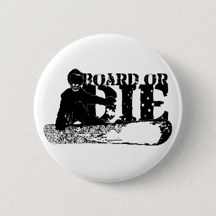 aan boord of sterven. skelethouder. ronde button 5,7 cm