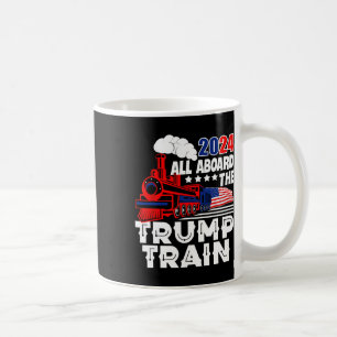 Aan boord van de Trump Train 2024 Amerikaanse vlag Koffiemok