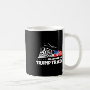 Aan boord van de Trump Train 2024 Amerikaanse vlag Koffiemok