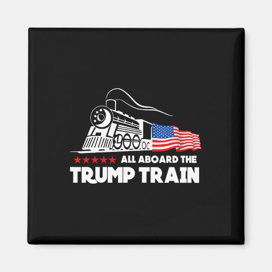 Aan boord van de Trump Train 2024 Amerikaanse vlag Magneet (Voorkant)