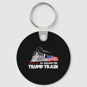 Aan boord van de Trump Train 2024 Amerikaanse vlag Sleutelhanger