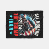 Aan boord van de Trump Train 2024 Trump 2024 Ameri Fleece Deken (Voorkant (Horizontaal))