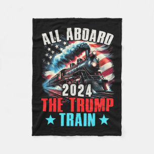 Aan boord van de Trump Train 2024 Trump 2024 Ameri Fleece Deken