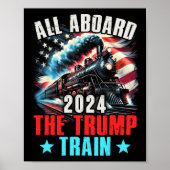 Aan boord van de Trump Train 2024 Trump 2024 Ameri Poster (Voorkant)