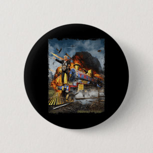 Aan boord van de Trump Train Grappige Donald Trump Ronde Button 5,7 Cm