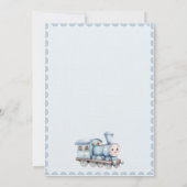 Aan boord van het Baby Train Blue Baby shower (Achterkant)