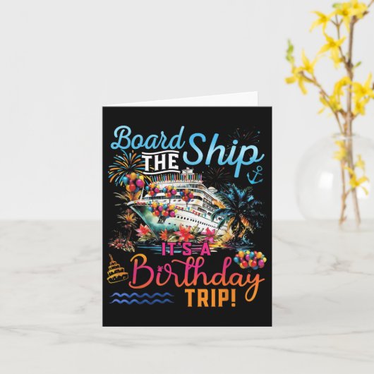 Aan boord van het schip is een verjaardagsreis fam kaart (Gele Bloem)