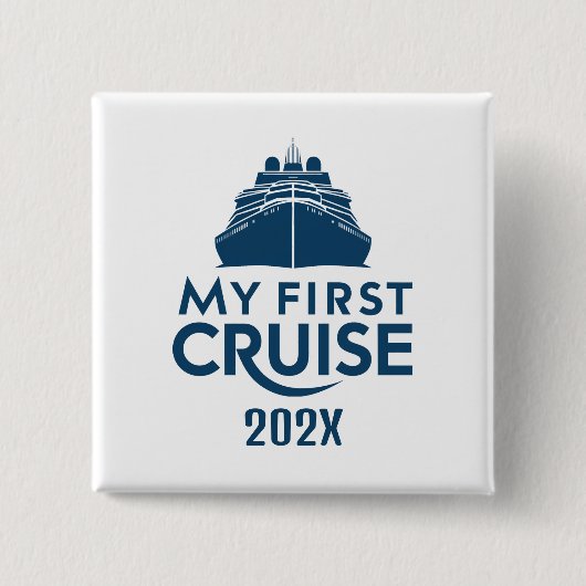 Aan boord van mijn eerste cruise custom vierkante button 5,1 cm (Voorkant)