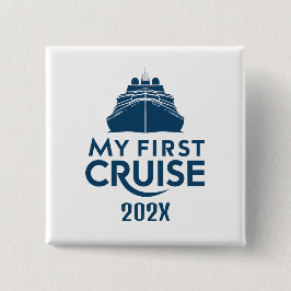 Aan boord van mijn eerste cruise custom vierkante button 5,1 cm