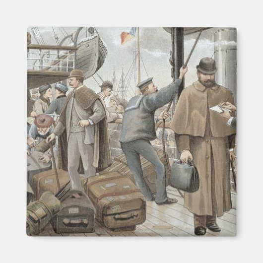 Aan boord van Tilbury, van 'P & O Pencillings' Magneet (Voorkant)