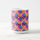 Aan Christine gefeliciteerd met je roze geel Koffiemok (Center)