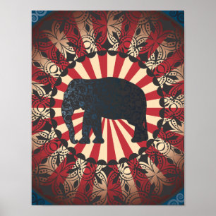  aan Circus Elephant Free Mandarin Poster