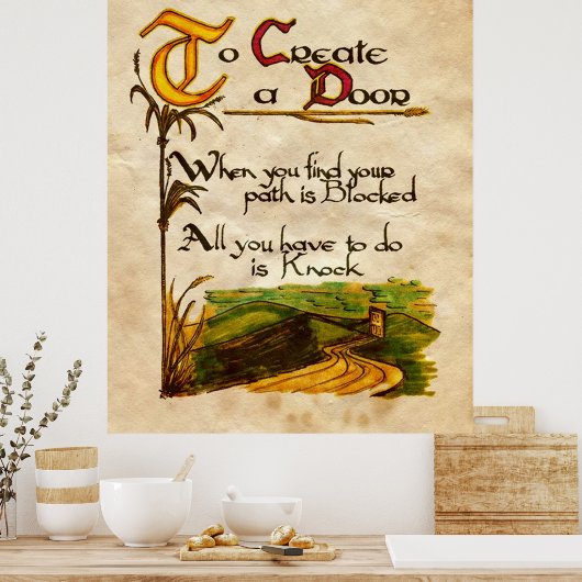 Aan Creëer een deur Poster (Keuken)