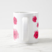 Aan de beste schoonmoeder Roze bloemen Grote Koffiekop (Achterkant)