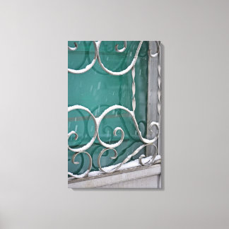 Aan de deur canvas afdruk