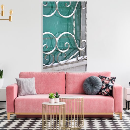 Aan de deur canvas afdruk (Insitu (Woonkamer))