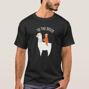 Aan de Disco Funny Sloth die een Llama Alpaca best T-shirt