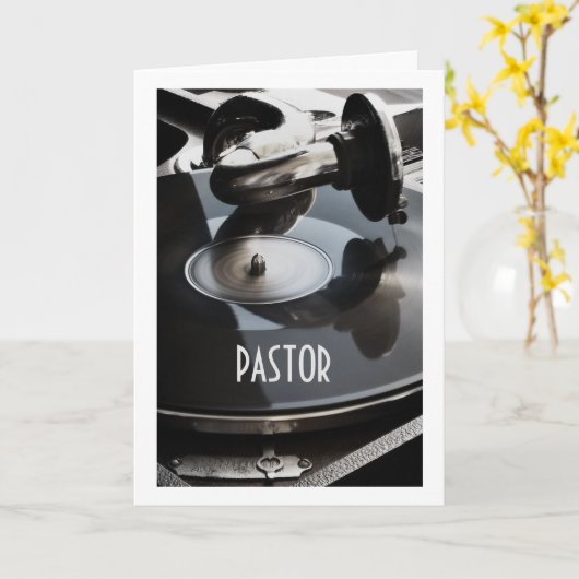 *AAN DE DOMINEE** GELUKKIGE VERJAARDAG / MUZIEK KAART (Gele Bloem)