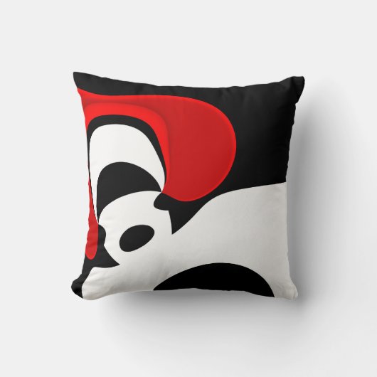 Aan de heer Redd: Abstract Zwart, Wit & Rood Kussen (Voorkant)