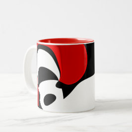 Aan de heer Redd: Abstract Zwart, Wit & Rood Tweekleurige Koffiemok