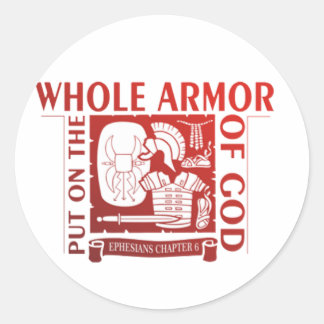 AAN DE HELE ARMOR VAN GOD. RONDE STICKER