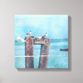 Aan de kade in Sausalito Canvas Afdruk