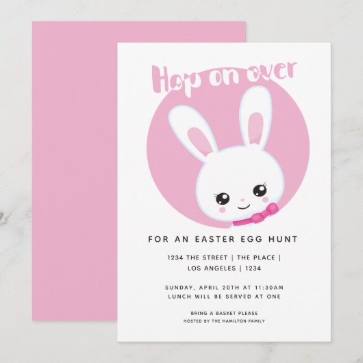 Aan de kant van paaseiertstunt, witte bundel kaart (Voorkant / Achterkant)