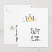 Aan de KONING van ons Kasteel... Leuke Vaderdag Briefkaart (Voorkant / Achterkant)