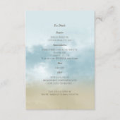 Aan de kust oceaan surf strand bruiloft details informatiekaartje (Voorkant)