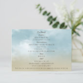 Aan de kust oceaan surf strand bruiloft details informatiekaartje (Staand voorkant)