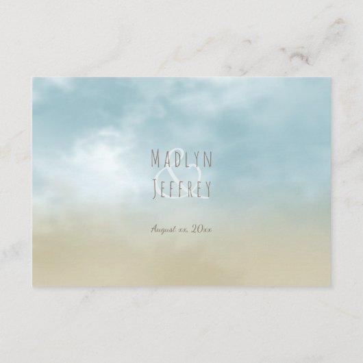 Aan de kust oceaan surf strand bruiloft details informatiekaartje (Achterkant)