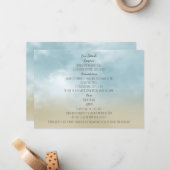 Aan de kust oceaan surf strand bruiloft details notitiekaartje (Voorkant / Achterkant in situ)