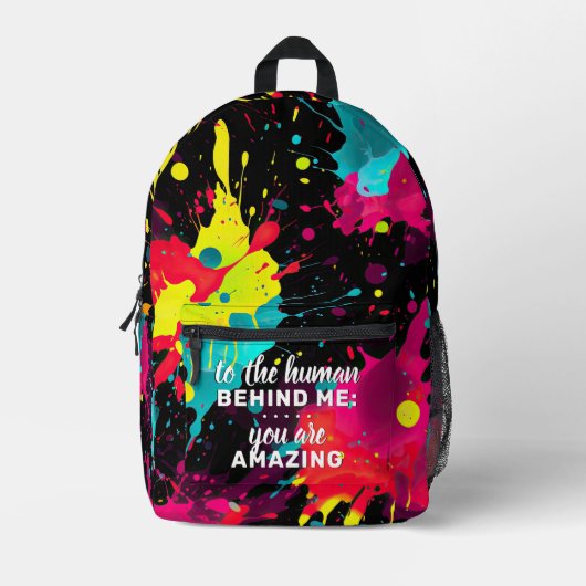 Aan de mens achter mij aangepaste rugzak - Verf (Voorkant)