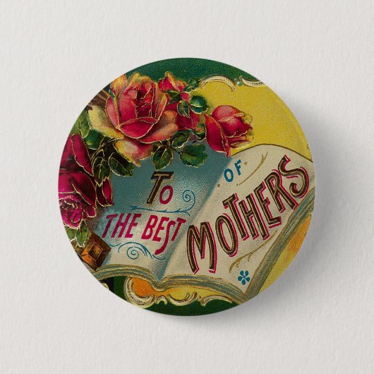  aan de Moederdag van de Beste Moeders Ronde Button 5,7 Cm (Voorkant)