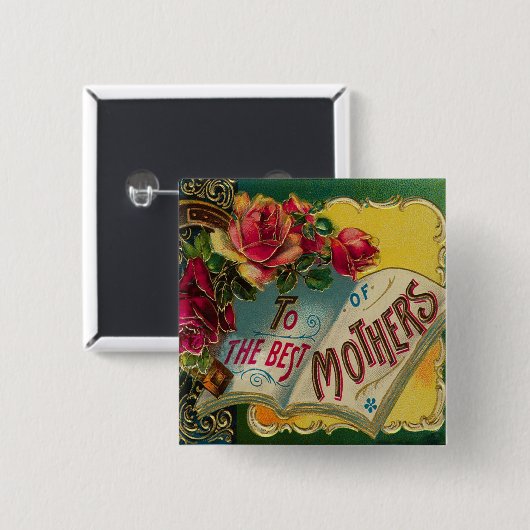  aan de Moederdag van de Beste Moeders Vierkante Button 5,1 Cm (Voorkant /achterkant)