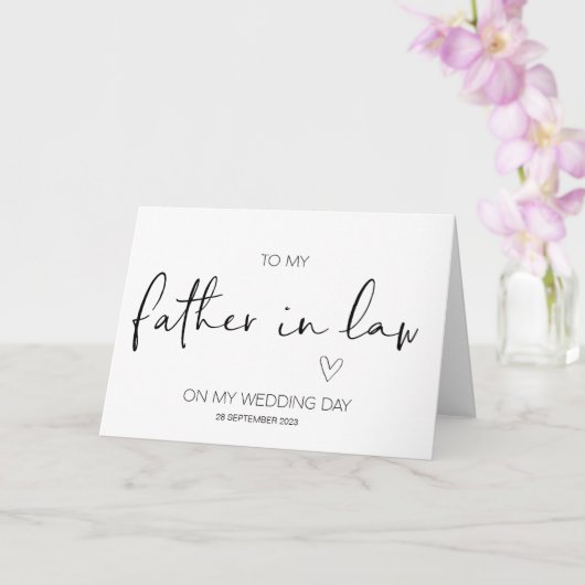 Aan de nieuwe vader in de wet bruiloft dank u van kaart (Orchidee)