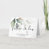 Aan de nieuwe vader in de wet bruiloft dank u van kaart (Voorkant)