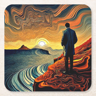 Aan de rand 2 kartonnen onderzetters