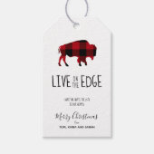 Aan de rand Buffalo Zwart en Rood Plaid ID602 Cadeaulabel (Voorkant)
