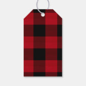 Aan de rand Buffalo Zwart en Rood Plaid ID602 Cadeaulabel (Achterkant)
