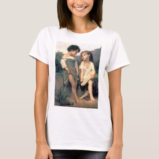 Aan de rand van de beek, Bouguereau T-shirt (Voorkant)
