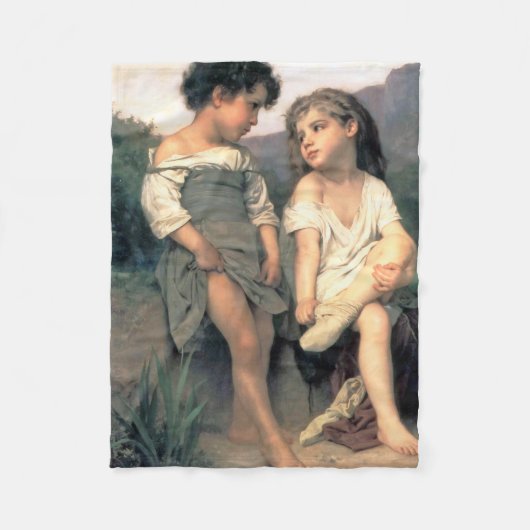 Aan de rand van de Brook, Bouguereau Fleece Deken (Voorkant)