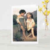 Aan de rand van de Brook, Bouguereau Kaart (Gele Bloem)