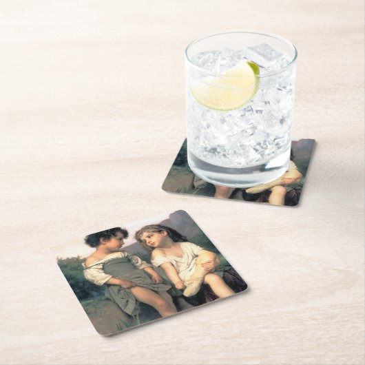 Aan de rand van de Brook, Bouguereau Kartonnen Onderzetters (Insitu)